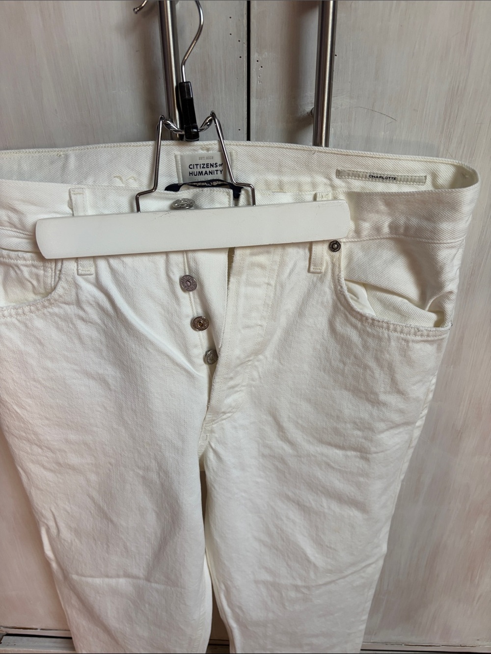 Citizens Of Humanity Off-White Button-Fly Denim